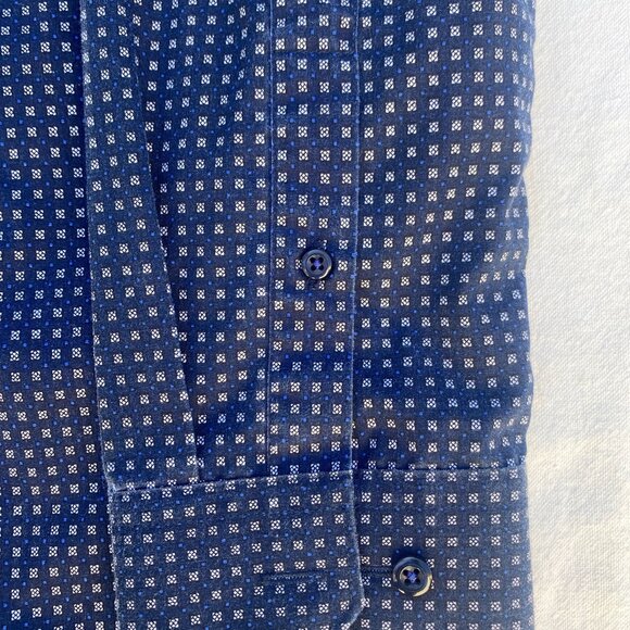 Soul of London Men’s Medium Bottom Down Blue Long Sleeve Shirt RN83962 - Picture 4 of 7